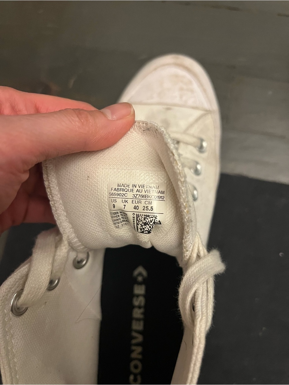 Converse High Top Sneakers - Off White Canvas - Picture 2 of 4